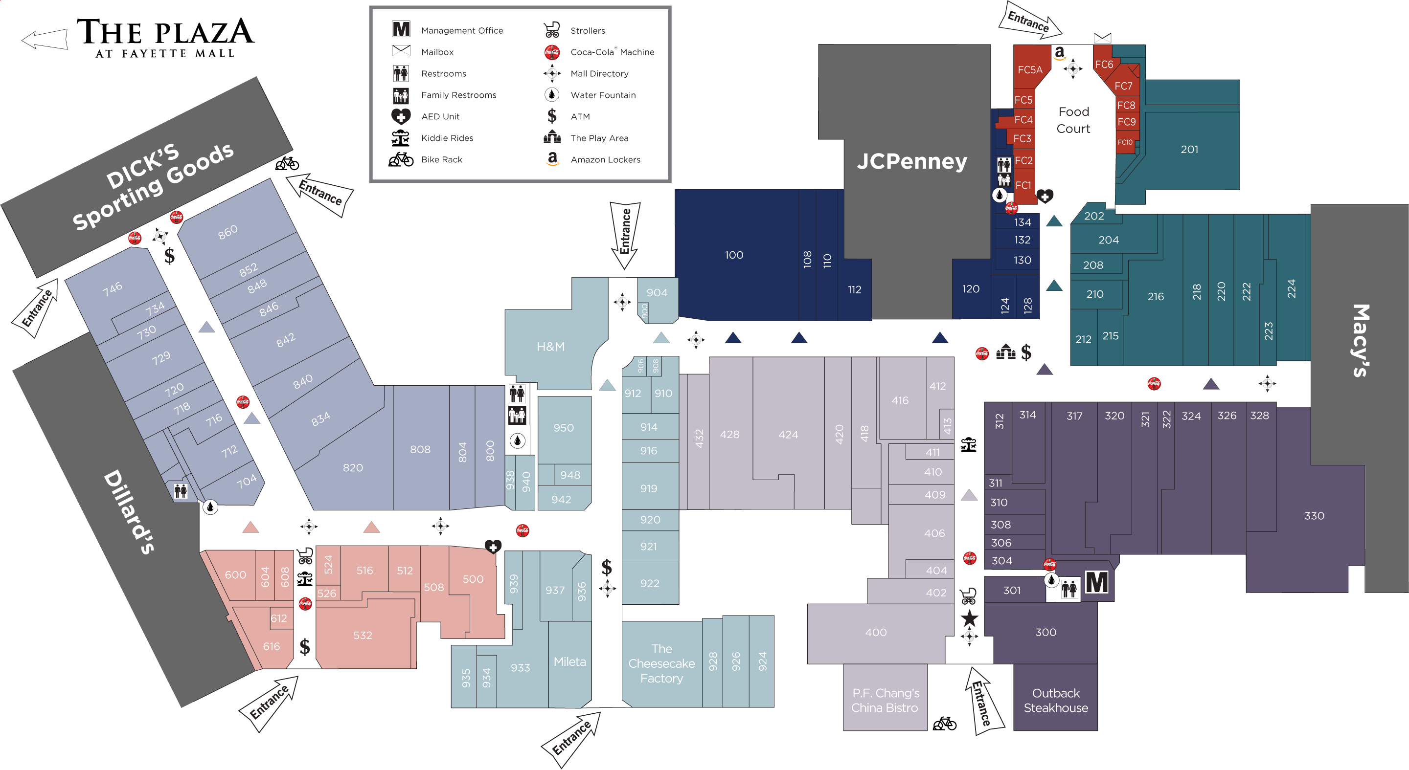 Fayette Mall directory map